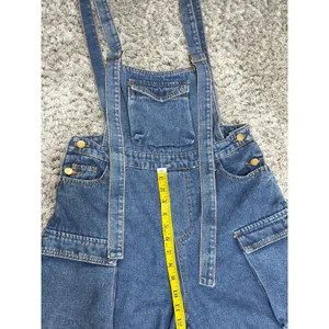N.1LA Women’s Barrel Leg Denim Overalls Size M Y2K Cargo Jeans Multi Pocket thumbnail 11