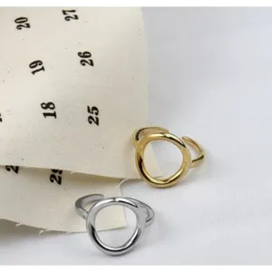 Boutique Womens‎ Yellow Gold Plated S925 Circle Ring, Adjustable thumbnail 6
