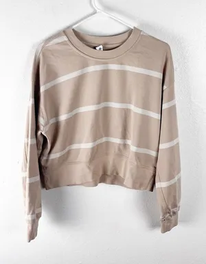 LULULEMON Perfectly Oversized Boundless Striped Cropped Top Size 4 Athleisure thumbnail 1