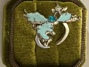 Whimsical Baby Blue Butterfly w/ Silver Accents Open Ring Size 6 NWT thumbnail 3