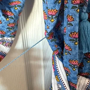 Cleobella Magdalena Lotus Blue Floral Mini Dress Sz S thumbnail 5