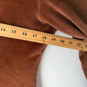 French Laundry Vintage Y2k Mock‎ Neck Velour Long Slv Top L Rust Brown Romantic thumbnail 4