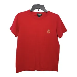 Lauren Ralph Lauren Women's Red Crewneck T-shirt Embroidered Logo Small thumbnail 4
