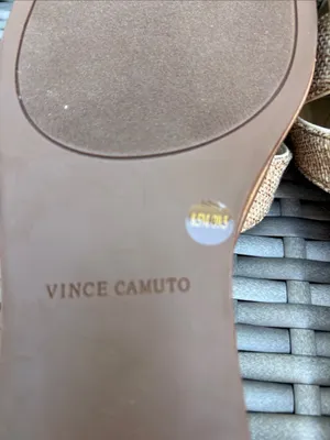 Vince Camuto VP-Byrdy Tan & Cream Woven Slide Sandals thumbnail 6