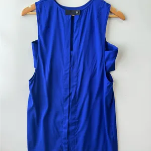 Alexander Wang Blue Sleeveless Cutout Silk Crepe Mini‎ Dress Size 2 thumbnail 6