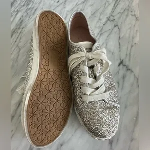 Kate Spade Vale Sneaker in Silver Glitter Sparkle thumbnail 7