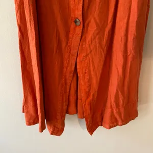 Free People Red Orange String of Hearts Button Down Puff Sleeve Maxi Dress Small thumbnail 7