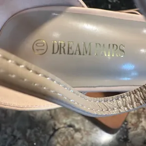 Dream Paris Size 10 Nude Open Tor Pump Ankle Strap Chunky Heel Sandal thumbnail 8