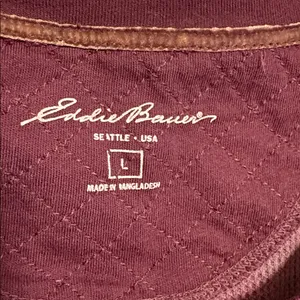 Eddie Bauer Women’s Boho Maroon Quilted Top Western SZ L thumbnail 2