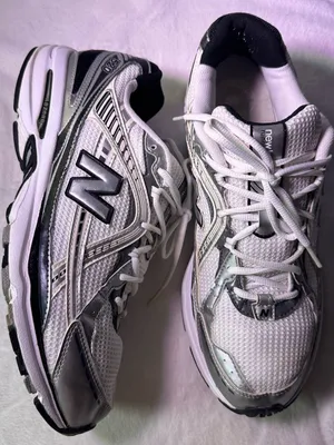 New Balance White & Silver Women's Athletic Sneakers thumbnail 4