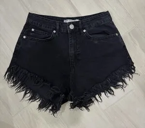 Garage Black Mini Festival Cheeky Denim Shorts Size 25 thumbnail 1