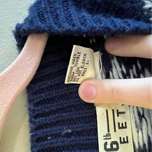 ✨ Vintage 16th Street Blue White Abstract Stripes Sweater Small‎ thumbnail 8