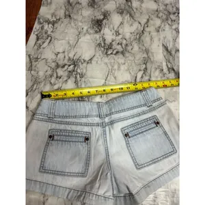 Old Navy Y2K 100% Cotton Ultra Low Rise Light Blue Denim Jean Shorts size 4 thumbnail 4