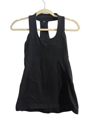 Lululemon Black Mesh Racerback Tank Top Size 4 thumbnail 1