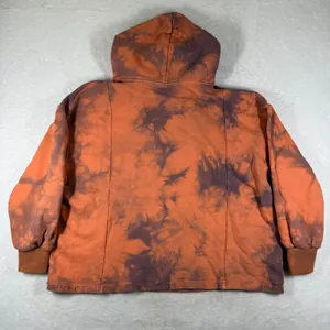 I.AM.GIA Womens XS Orange Brown Tie Dye Oversized Hoodie Embroidered Logo Cotton thumbnail 7
