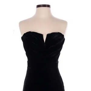 Lulus Moody at Midnight Black Velvet Notched Strapless Jumpsuit Small Party thumbnail 3