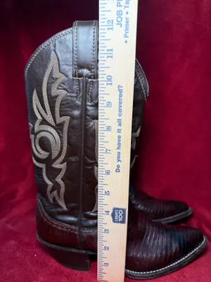 Justin L6977 Genuine Teja Lizard Vamp Embroidered Shaft Cowboy Boots Women US 5B thumbnail 10