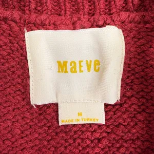 Anthropologie Maeve Burgundy Red High Neck Sweater Tank Top Textured Knit Shell thumbnail 8