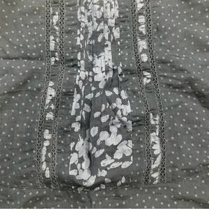 Abercrombie & Fitch Navy Blue Floral Cold Shoulder Boho Top Size XS thumbnail 2