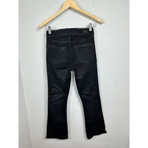 Paige Coated Flare Jeans Women Size 24 Black Cropped High Rise Denim thumbnail 8