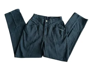 Rockies Vintage Bareback Western High Waisted Straight Leg Denim Jeans Black thumbnail 1
