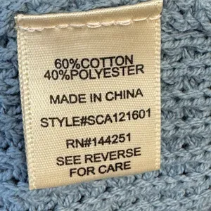 Sincerely Jules Blue Waffle Knit Cinched Front Drawstring‎ Sweater Size Medium thumbnail 7