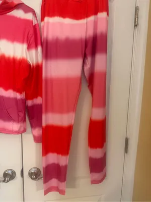 Pink & Red Women’s Tie-Dye Hoodie and Jogger 2 pc Set New never worn thumbnail 3