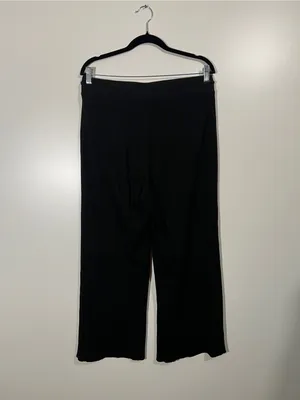 Mate the Label Organic Cotton Waffle Wide Leg Pants in Jet Black Size Large thumbnail 4