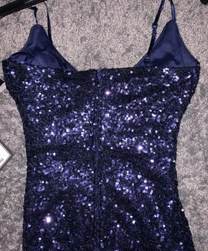 Trixxi Navy Sequin Prom Dress thumbnail 4