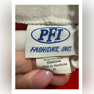 PFI Fashions Red Snowflake Sweatshirt – XL Vintage Holiday Embellished Pullover thumbnail 5