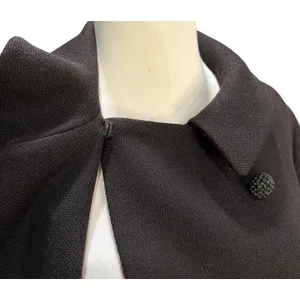 Vintage 60s Rich's Coat M-L Chocolate Brown Double Breasted Mod Peter Pan Collar thumbnail 12