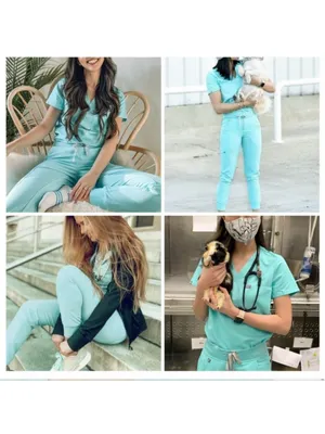 Figs Zamora jogger SET aqua NEW L/XL tall thumbnail 4