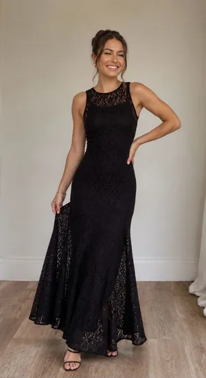 Petal & Pup Keani Laci Maxi Dress Black Size Small thumbnail 1