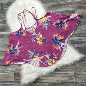 NWT We the Free Free People Hey Girl Cotton Tank Top In Spring Plum Combo thumbnail 3
