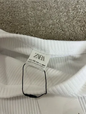 ZARA White One-Shoulder Ribbed Tank Top thumbnail 3