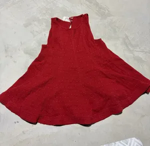 Free people Red Textured tank tunic small valiant poppy MSRP$148 thumbnail 1
