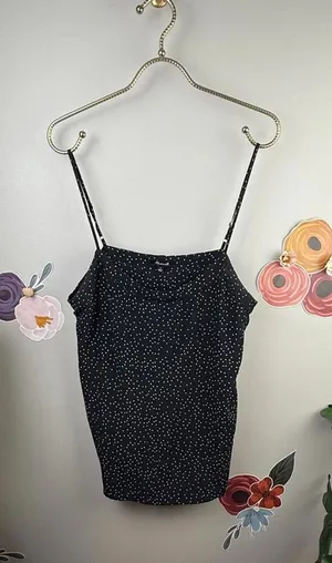 Madewell Black Polka Dot Sleeveless Camisole Tank Top - Size - 8 thumbnail 1