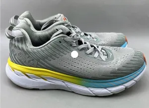 Hoka One One Women's Clifton 5 Grey and Yellow Running Shoes - 9 thumbnail 1