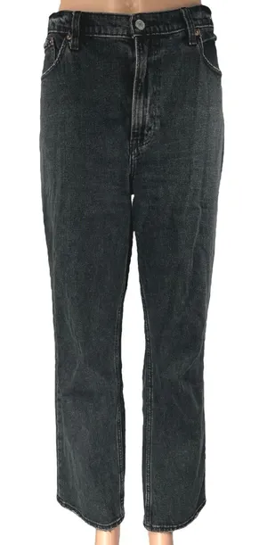 Abercrombie & Fitch Black Ultra High Rise Straight Leg Ankle Denim Jeans Pants 8 thumbnail 1
