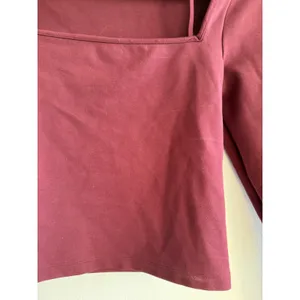 Abercrombie & Fitch Burgundy Double Square Neck Long Sleeve Soft A&F Top Small thumbnail 3