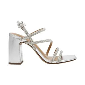 Wild Pair Womens Vinii Strappy Sandals 10020644600 Silver Bling Gray 6M thumbnail 8