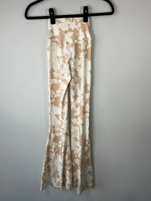 Offline By Aerie Real Me Super Flare Crossover HiRise Leggings Tan Floral Y2K XS thumbnail 8