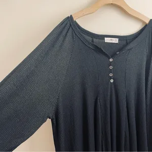 Natural Life Oversized Tunic Dress One Size Long Sleeve Button Front thumbnail 5