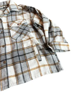 Bohme Plaid Flannel Shacket Shirt Jacket Snap Down Button Pockets Medium Women's thumbnail 6