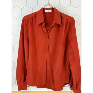 Babaton from Aritzia Relaxed Fit Rust Orange Silk Blend Blouse - Size - XS thumbnail 7