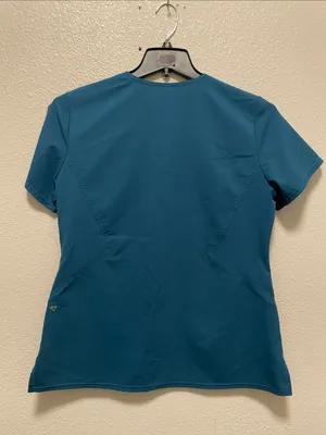 Careisma Women's Teal V-Neck Medical Scrub Top thumbnail 3