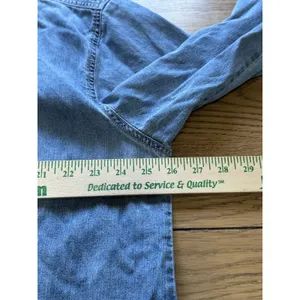 Out of the Blue J. Jill Denim Embroidered Button Down Shirt Women Sz XL Cotton thumbnail 6