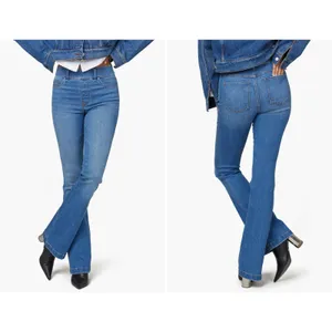 Spanx Flare Leg Pull-On Jeans in Vintage Indigo Women's sz. L thumbnail 2