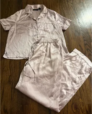 House of Harlow Purple Silky Pajama Set thumbnail 1