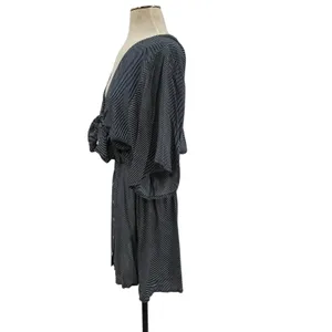 Faithfull the Brand Vinci Tie-Front Dress Cut Out Striped‎ Navy Blue Size US 6 thumbnail 8